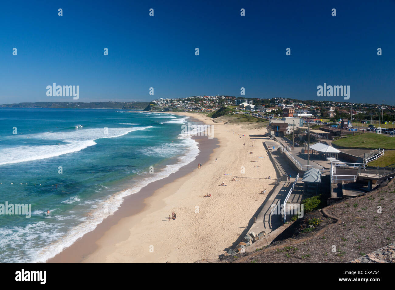 Bar-Beach-Blick nach Süden zum Merewether Beach Newcastle New South Wales Australien Stockfoto