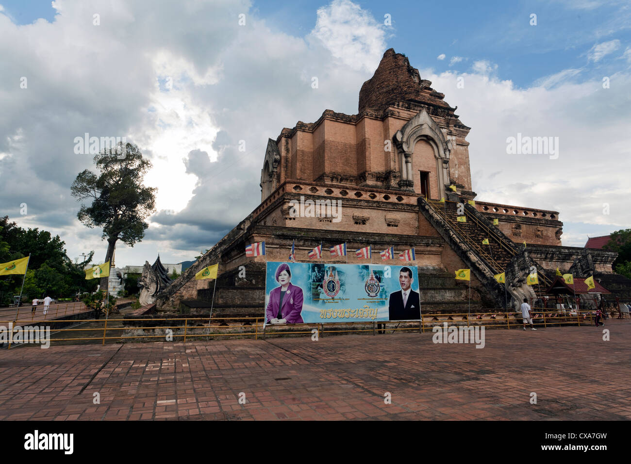 Wat Chedi Luang Tempel in Chiang Mai, Thailand Stockfoto