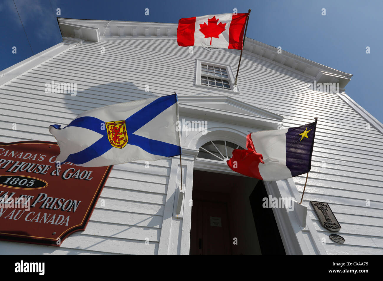 Argyle Township Gerichtshaus & Gaol, Tusket, Nova Scotia, Kanada Stockfoto