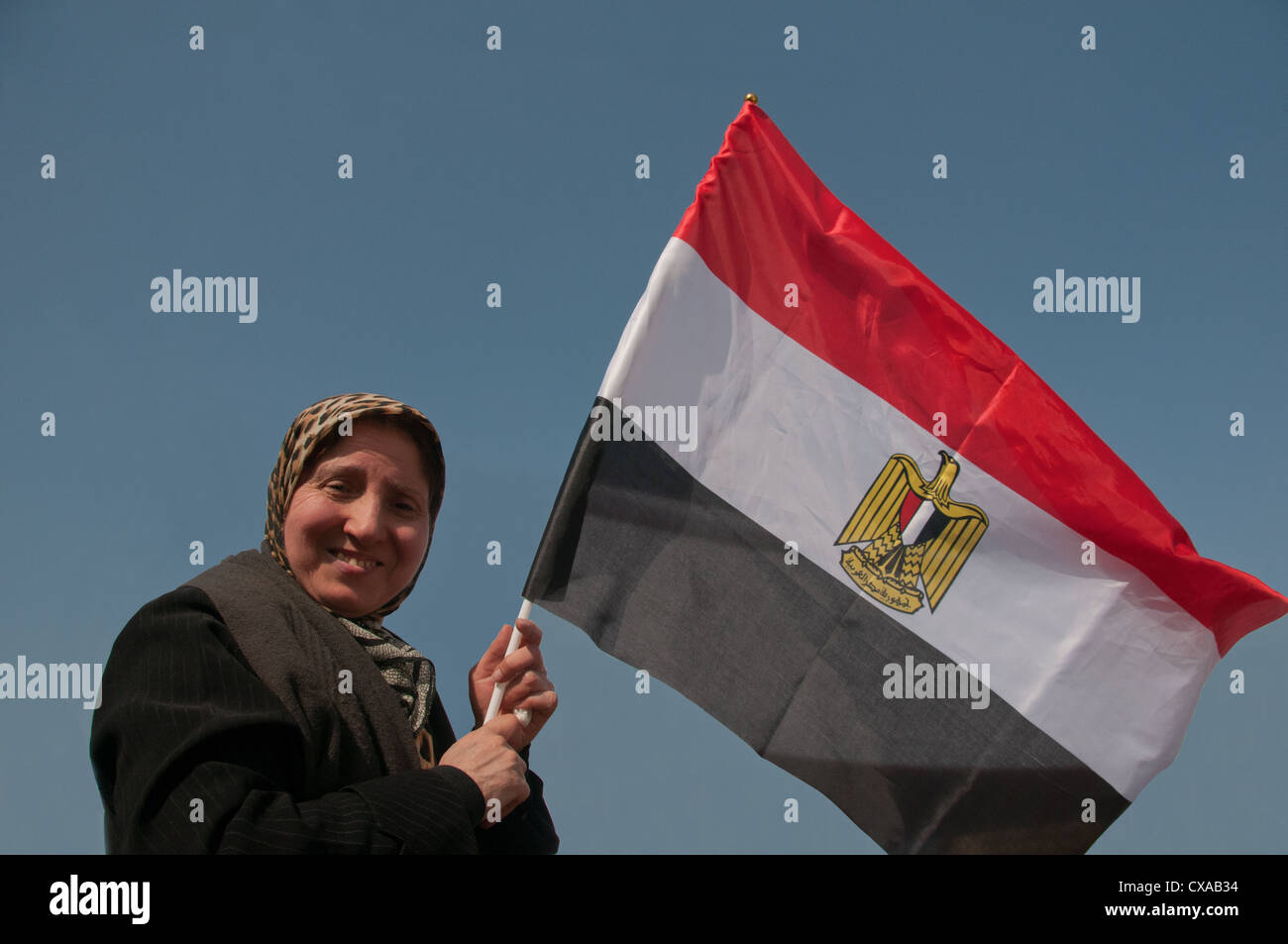 Tahrir-Platz, 25. Januar 2012, Frau 1. Jahrestag der ägyptischen revolution Stockfoto