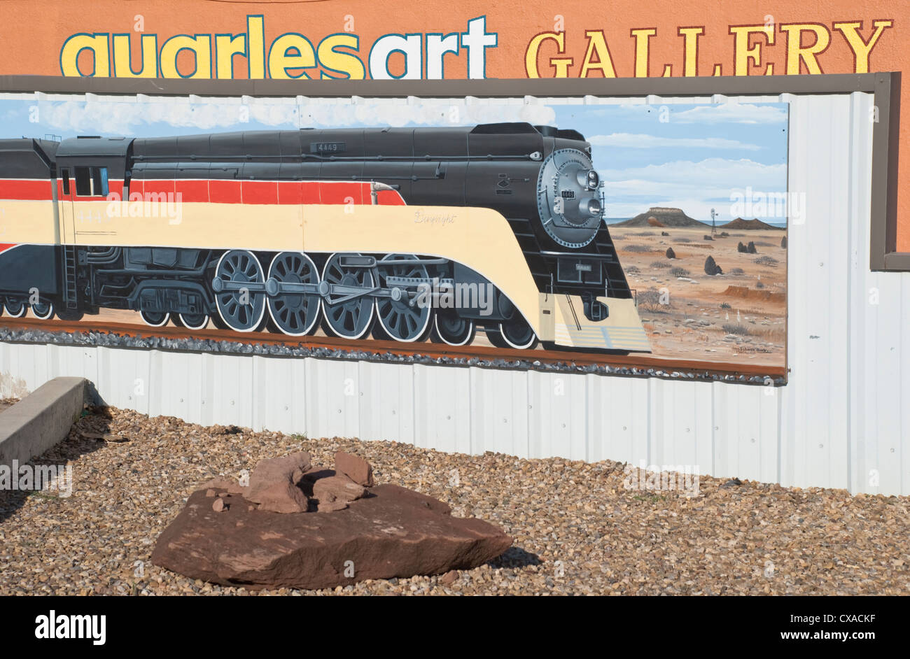 Große Wandbilder sind an vielen Gebäuden in Tucumcari, New Mexico. Stockfoto