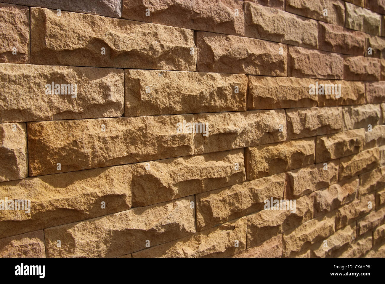 Sand Stein Wandfläche, Hintergrund der dekorieren Stockfoto