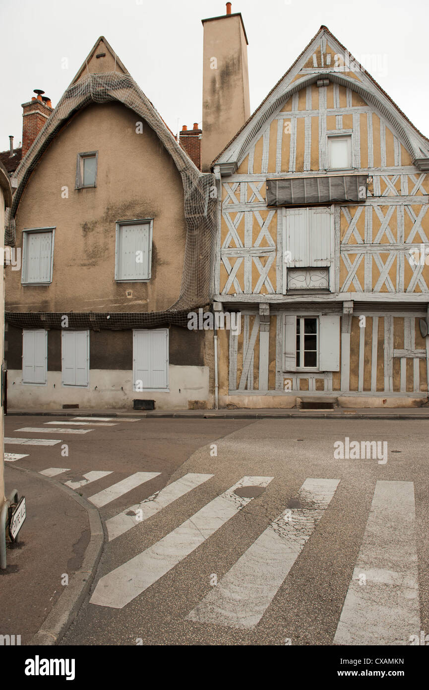 Traditionelle Winzer Haus in Auxerre Frankreich. Stockfoto