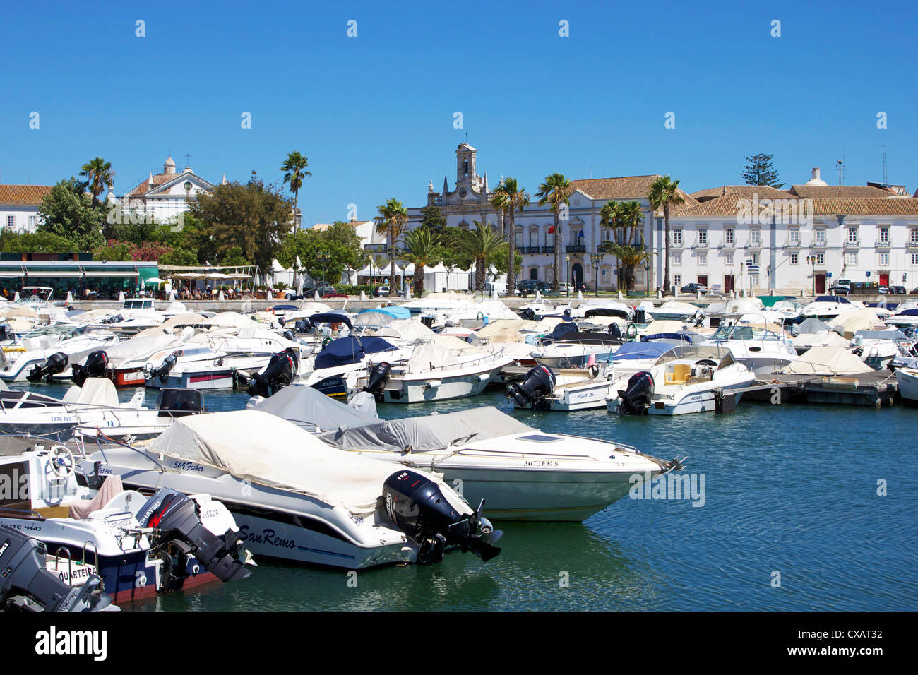 Marina und Altstadt, Faro, Algarve, Portugal, Europa Stockfoto
