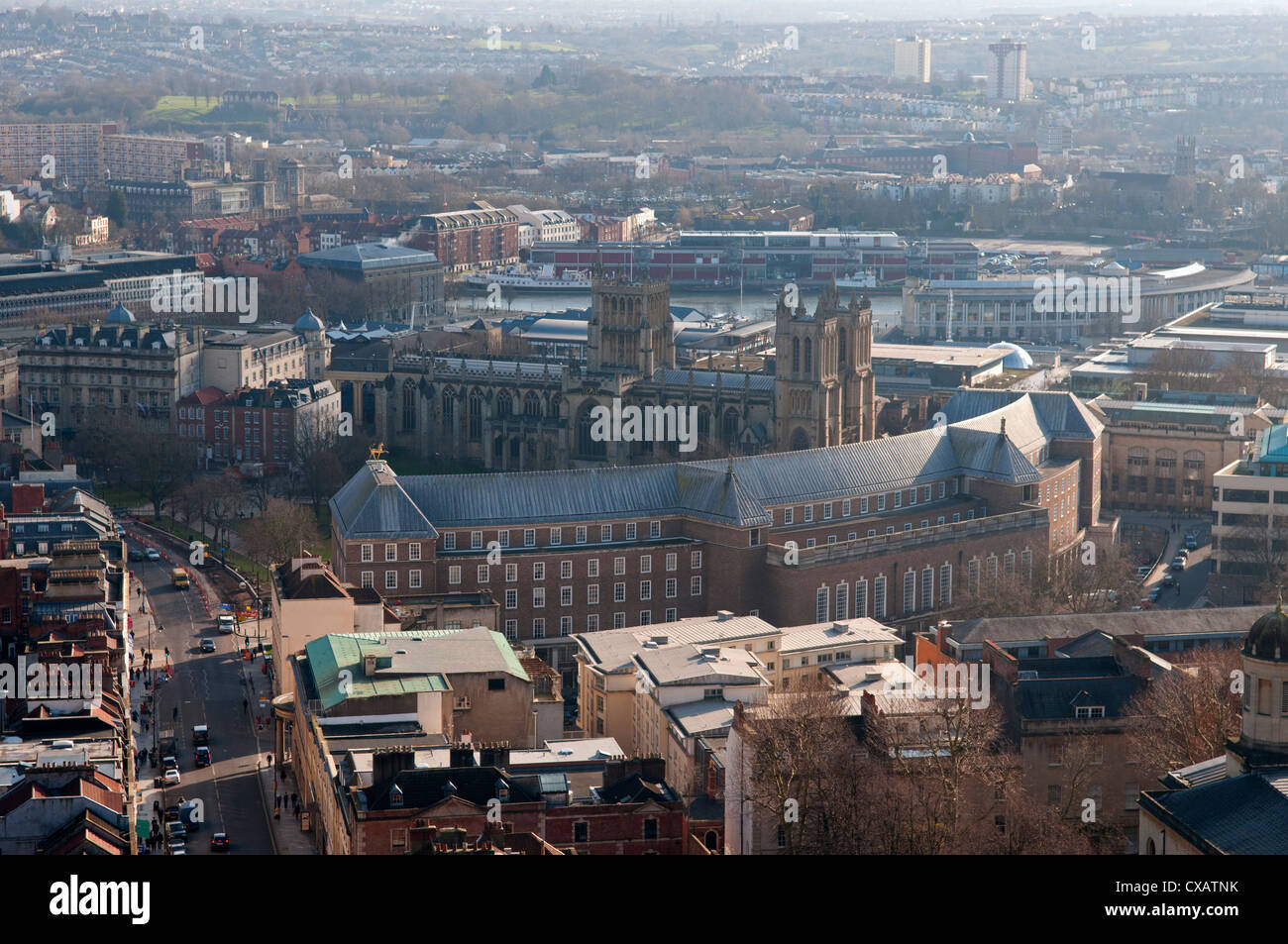 Kathedrale und Hafen, Bristol, England, Großbritannien, Vereinigtes Königreich, Europa Stockfoto