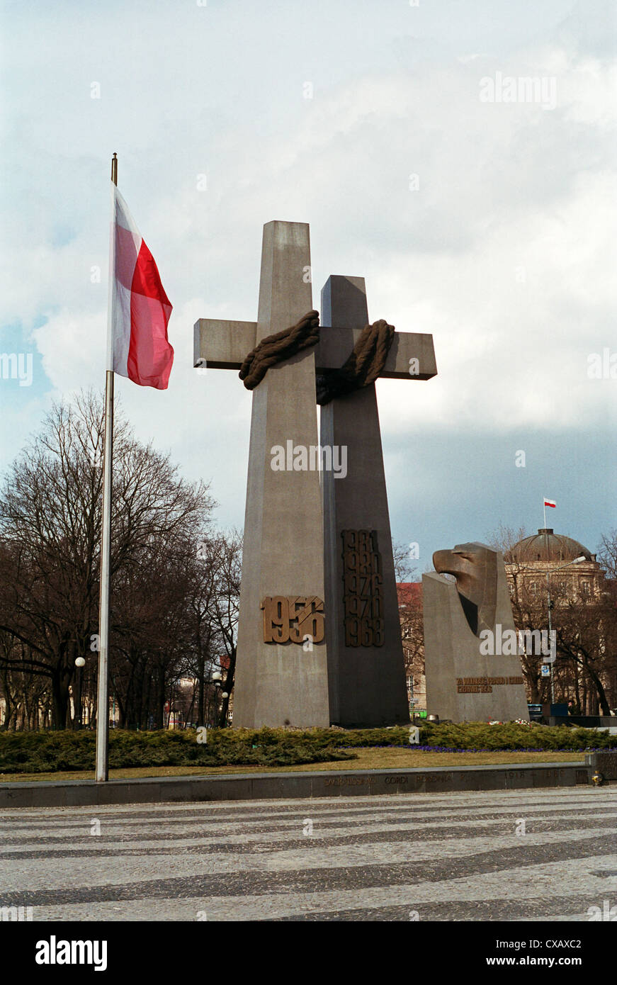 Denkmal für die Opfer von Juni 1956 an der Adam-Mickiewicz-Platz, Posen (Poznan), Polen Stockfoto