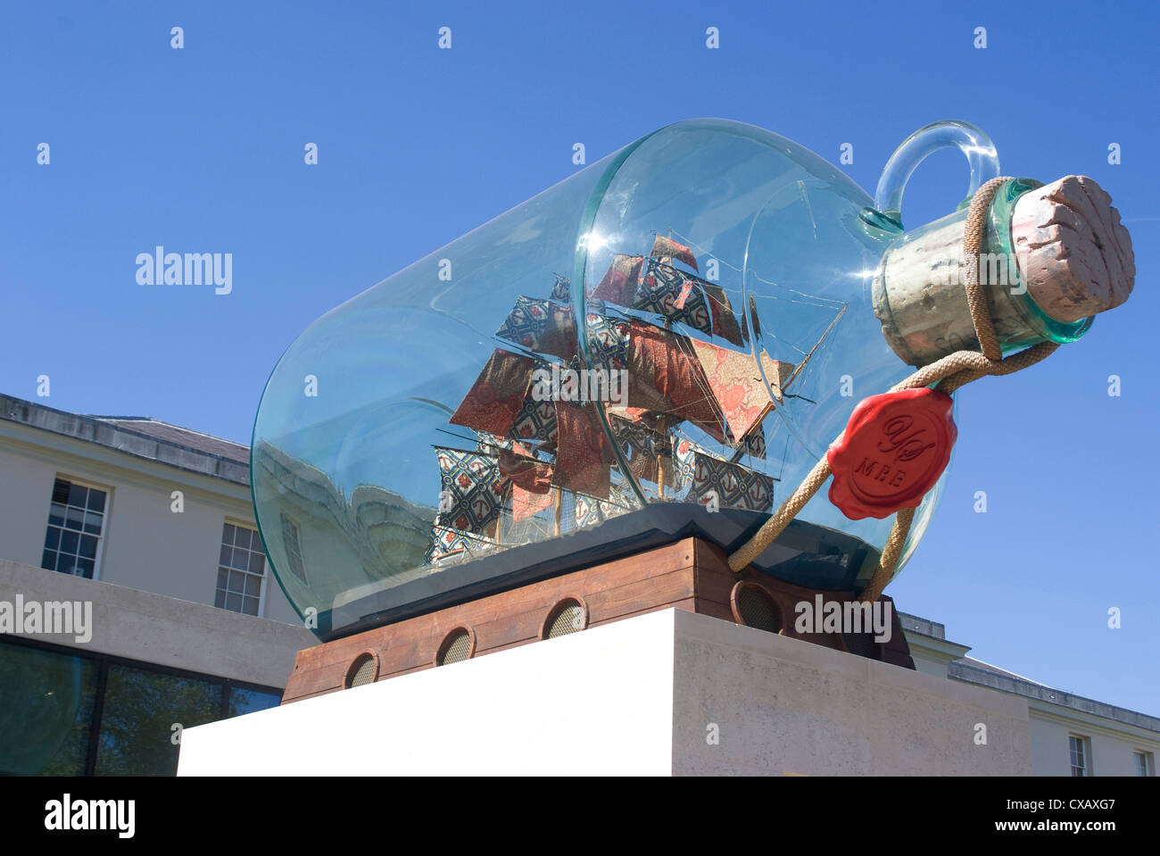 Schiff in der Flasche an der Greenwich Maritime Museum, Greenwich, London, England, Vereinigtes Königreich, Europa Stockfoto