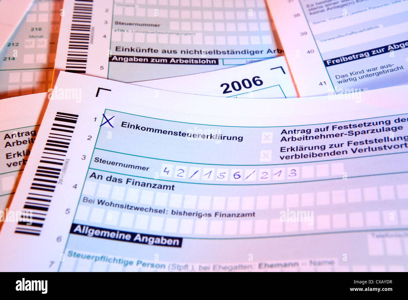 Berlin, Formulare für die Steuererklärung für das Jahr 2006 Stockfoto