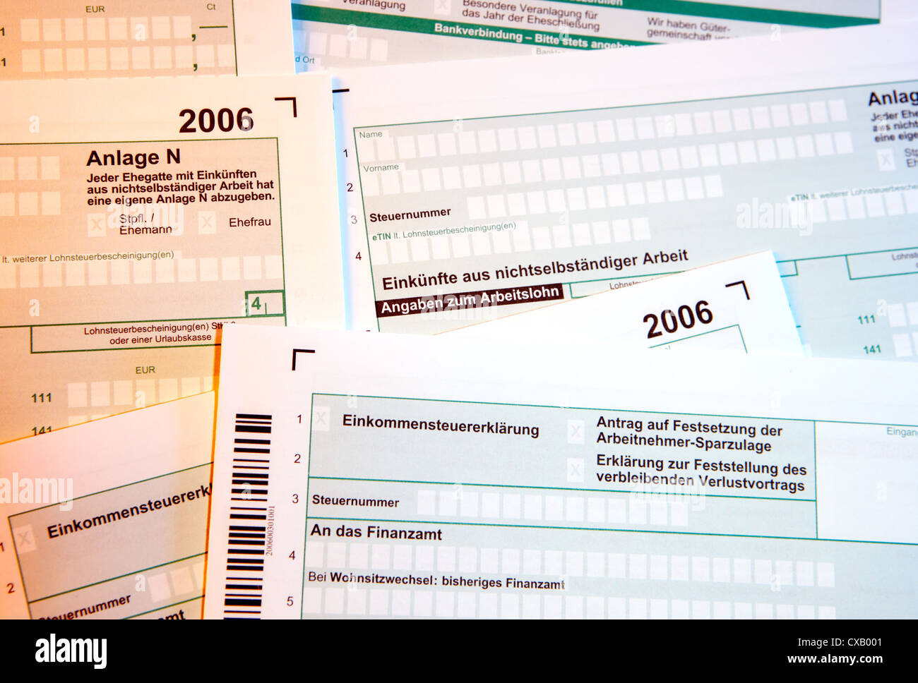 Berlin, Formulare für die Steuererklärung für das Jahr 2006 Stockfoto