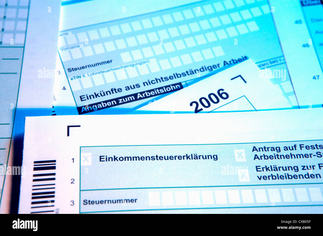 Berlin, Formulare für die Steuererklärung für das Jahr 2006 Stockfoto