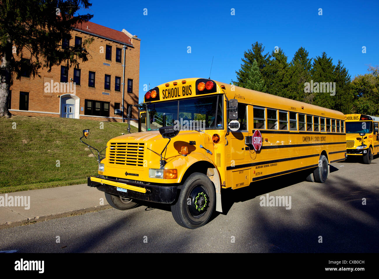 Schulbus, St. Joseph, Missouri, Midwest, Vereinigte Staaten von Amerika, Nordamerika Stockfoto