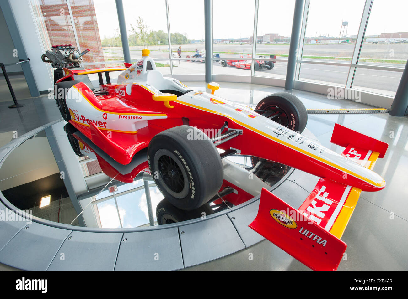 USA Indiana IN Indianapolis Dallara Indy Racing Auto-Fabrik und Museum Visitor center Stockfoto