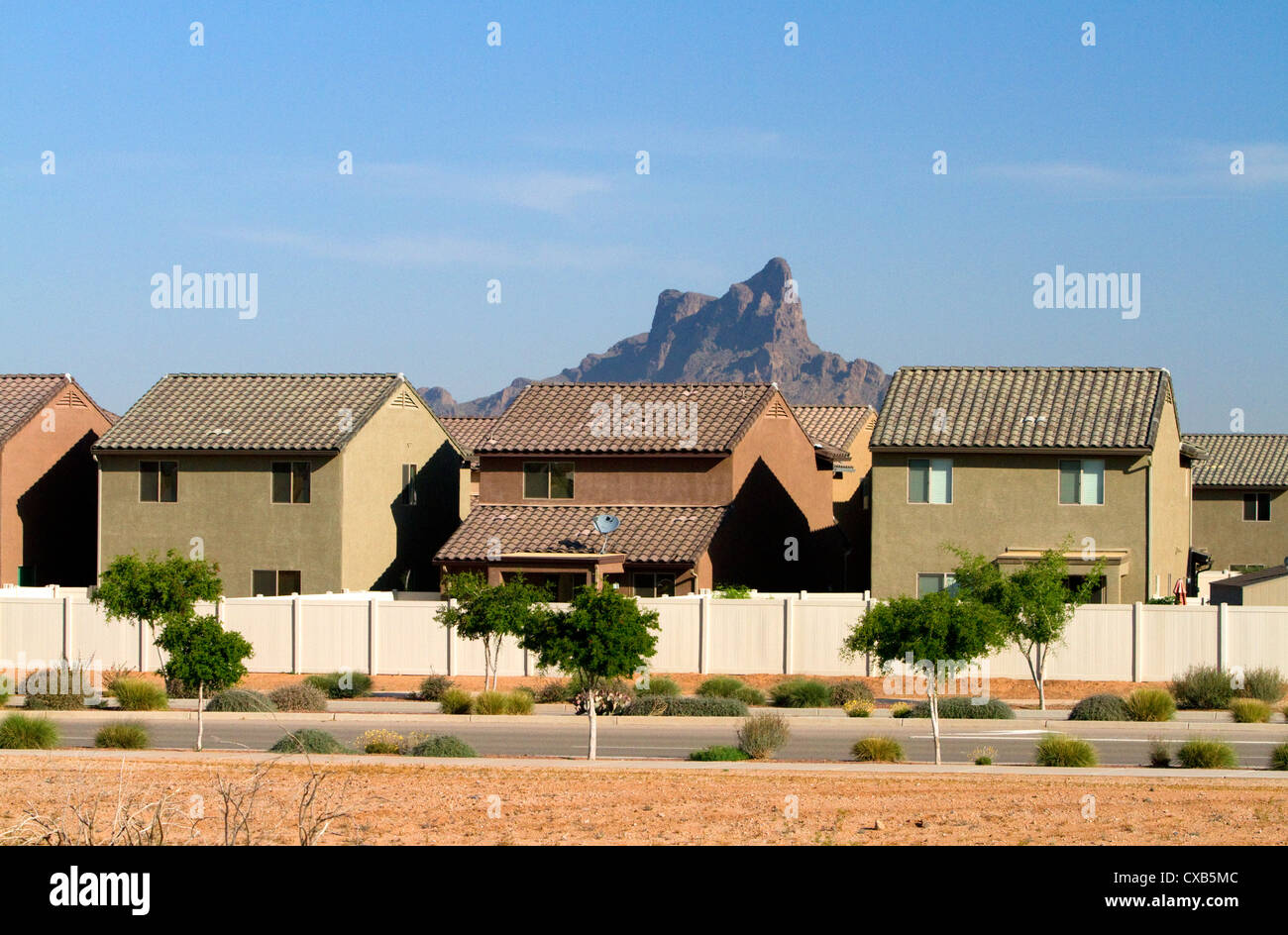 Red Rock Village Wohnanlage in Pinal County, Arizona, USA. Stockfoto