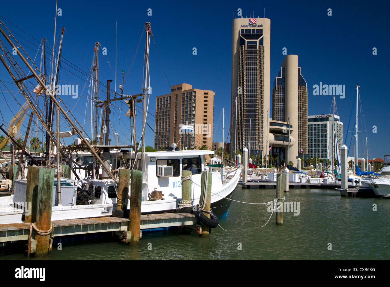 Eine Küstenlinie Plaza an der Küste von Corpus Christi, Texas, USA. Stockfoto