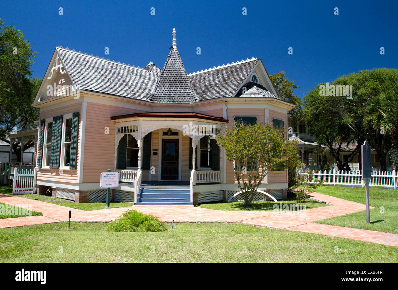 Simon Gugenheim House gebaut 1905 befindet sich im Heritage Park, Corpus Christi, Texas, USA. Stockfoto