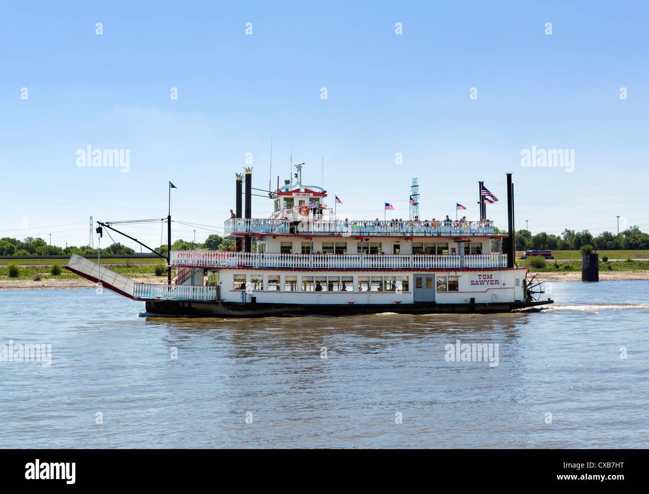 Die Riverboat Tom Sawyer auf dem Mississippi in St. Louis, Missouri