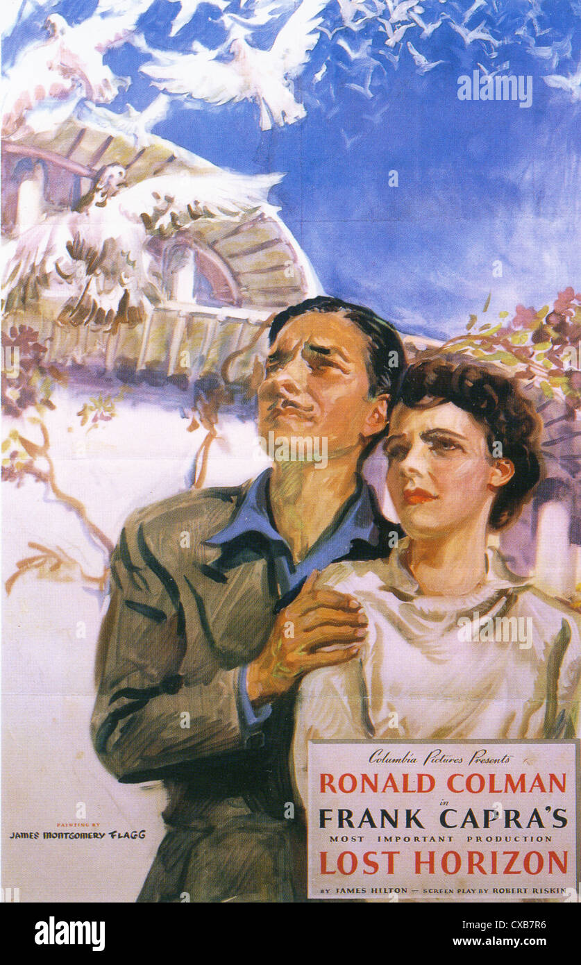 LOST HORIZON-Plakat für 1937 Columbia film mit Ronald Colman und Jane Wyatt, unter der Regie von Frank Capra Stockfoto