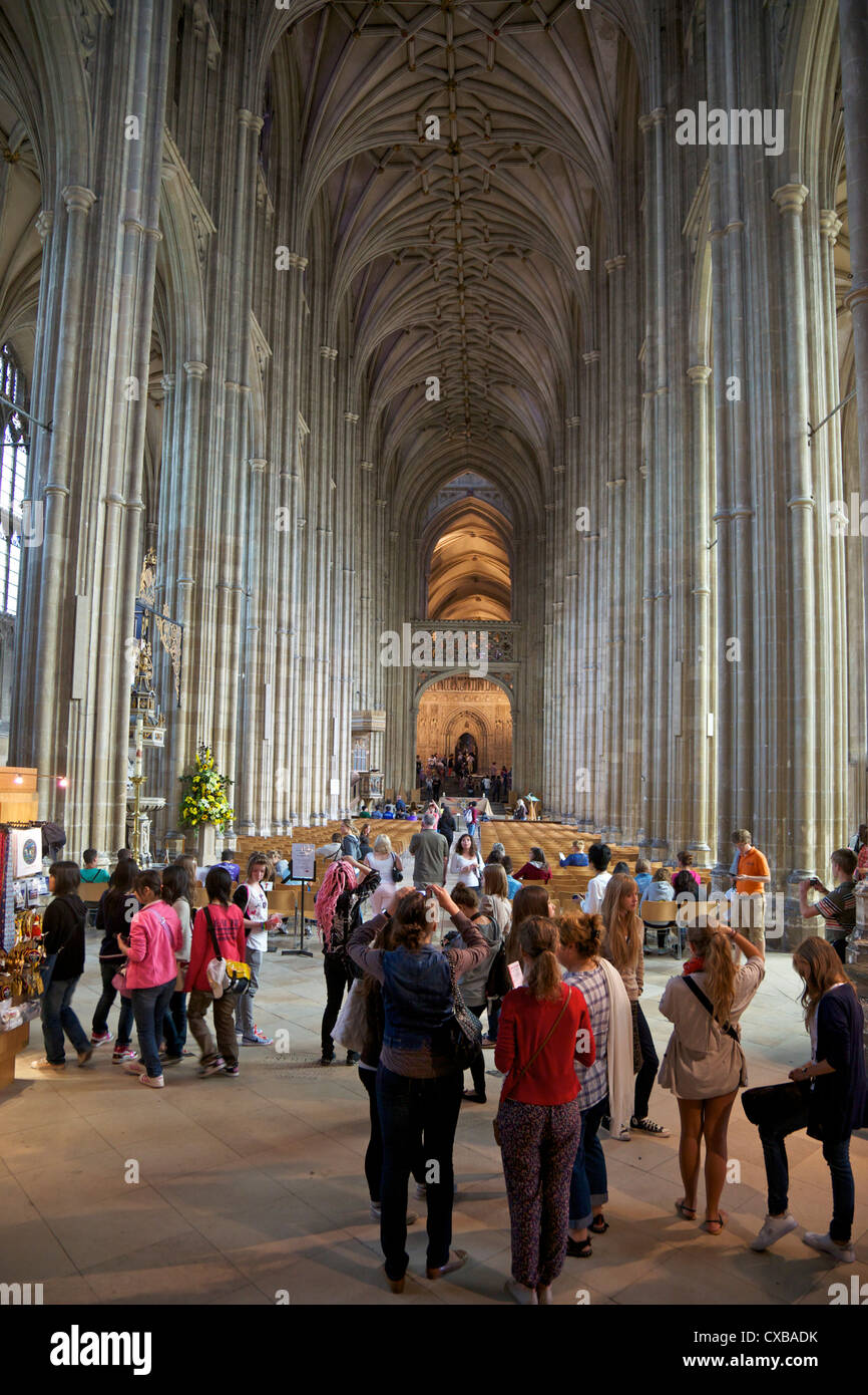 Innenraum der Kathedrale von Canterbury, UNESCO World Heritage Site, Kent, England, Vereinigtes Königreich, Europa Stockfoto