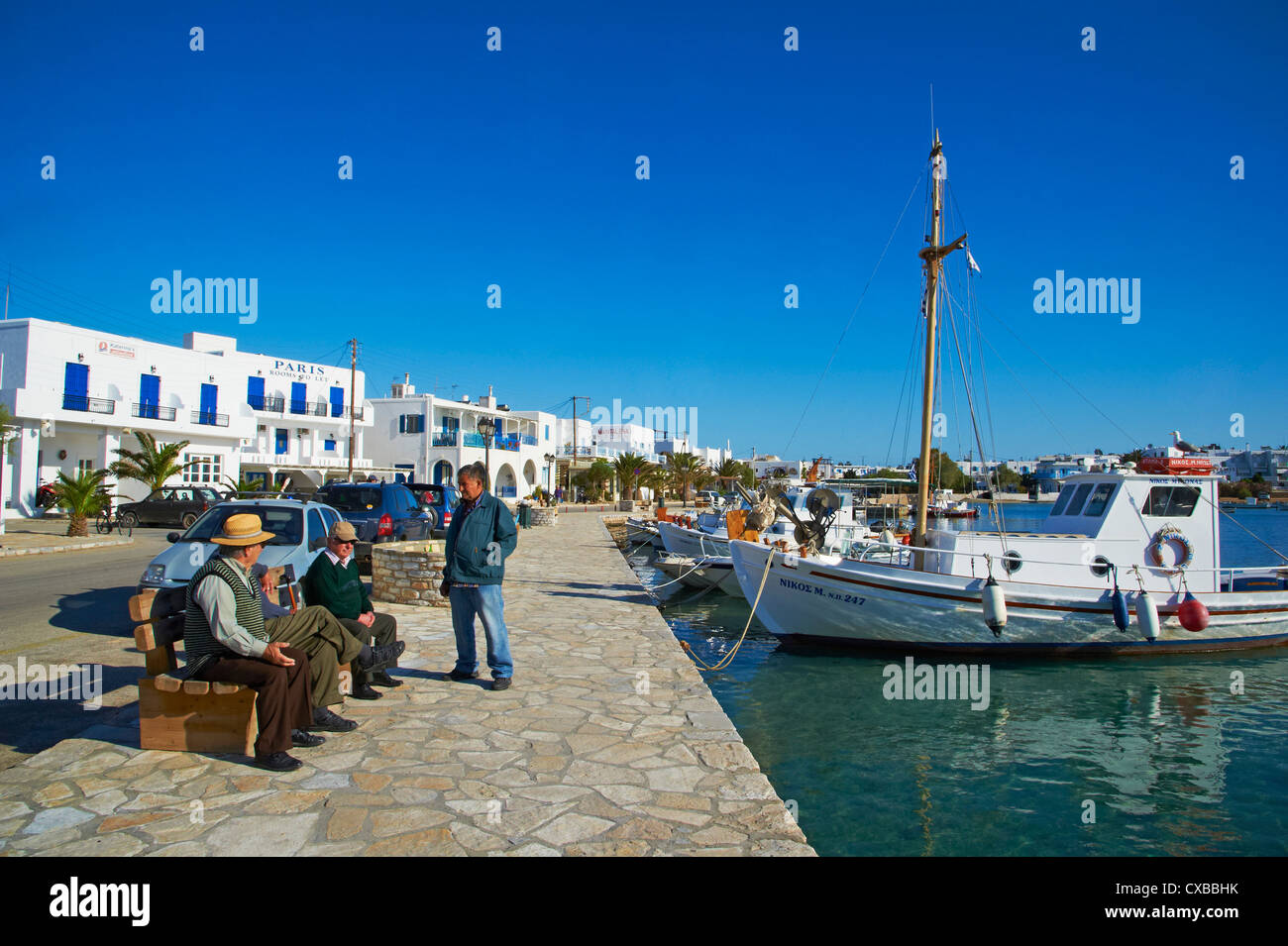 Hafen, Kastro, Antiparos, Paros, Cyclades, Aegean, griechische Inseln, Griechenland, Europa Stockfoto