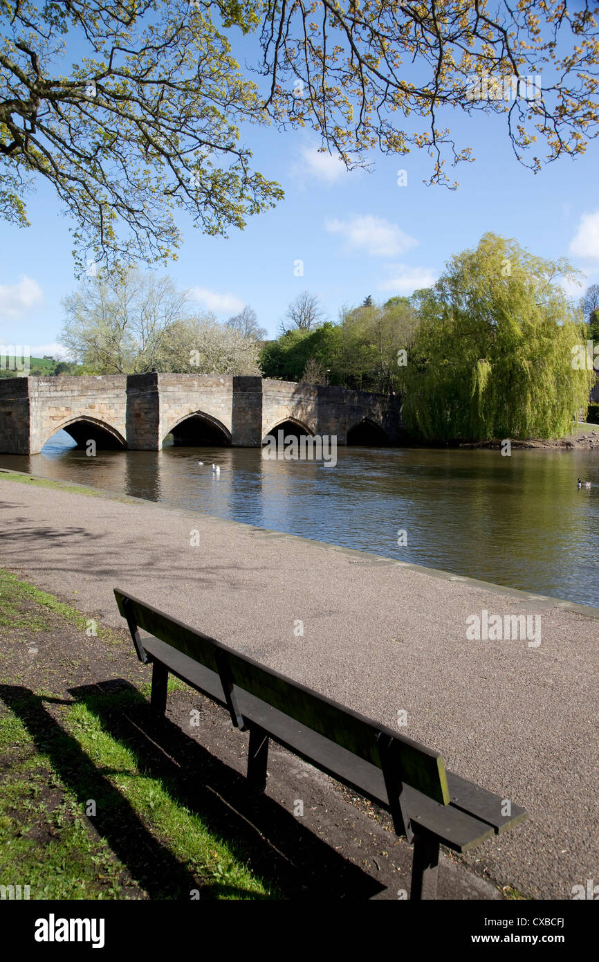 Brücke über den River Wye, Bakewell, Derbyshire, England, Vereinigtes Königreich, Europa Stockfoto