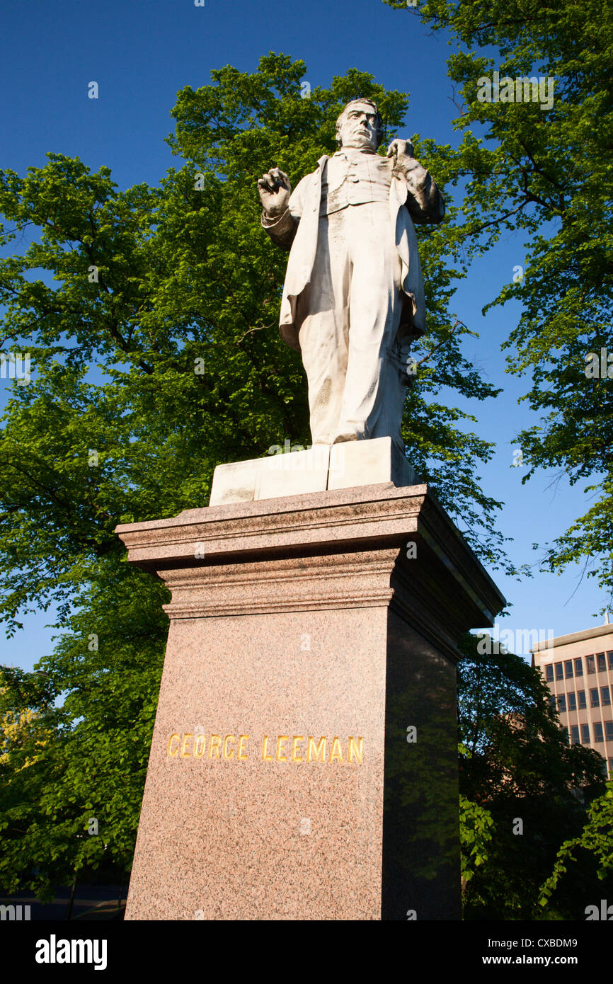 George Leeman Statue, York, North Yorkshire, Yorkshire, England, Vereinigtes Königreich, Europa Stockfoto