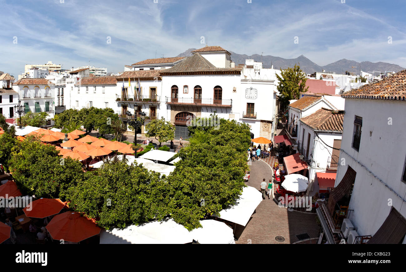 Orange Square Marbella Spanien Stockfoto