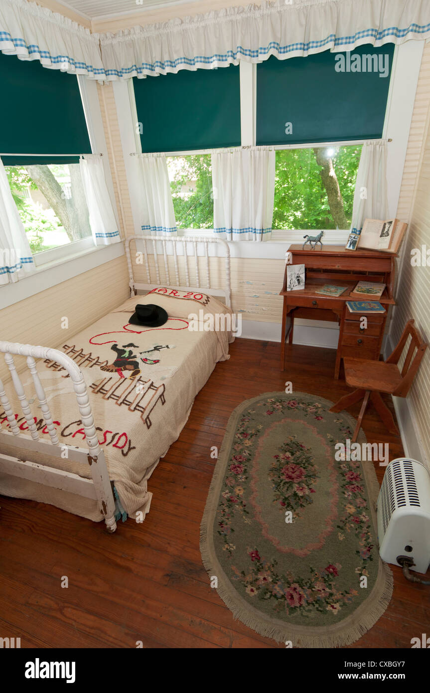 Arkansas, Hoffnung, erste Kindheit Zuhause von William Jefferson Clinton 42. Präsident der Vereinigten Staaten, Schlafzimmer Stockfoto