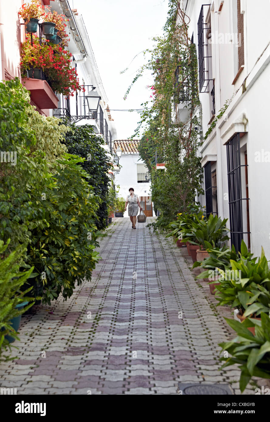 Traditionelle Straße In der Altstadt von Marbella Spanien Stockfoto