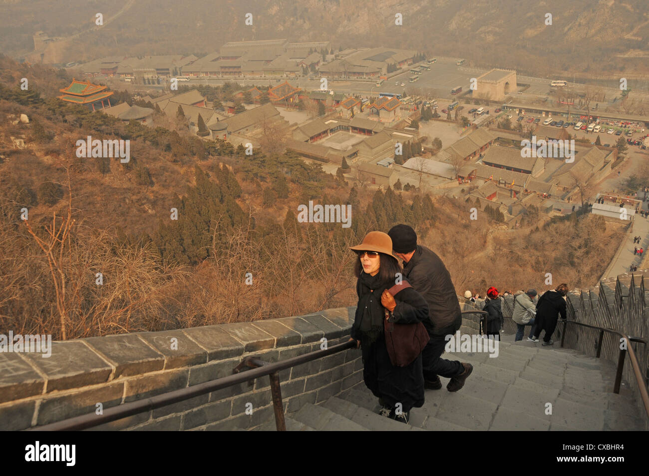 Große Mauer Schritte, Peking China Stockfoto