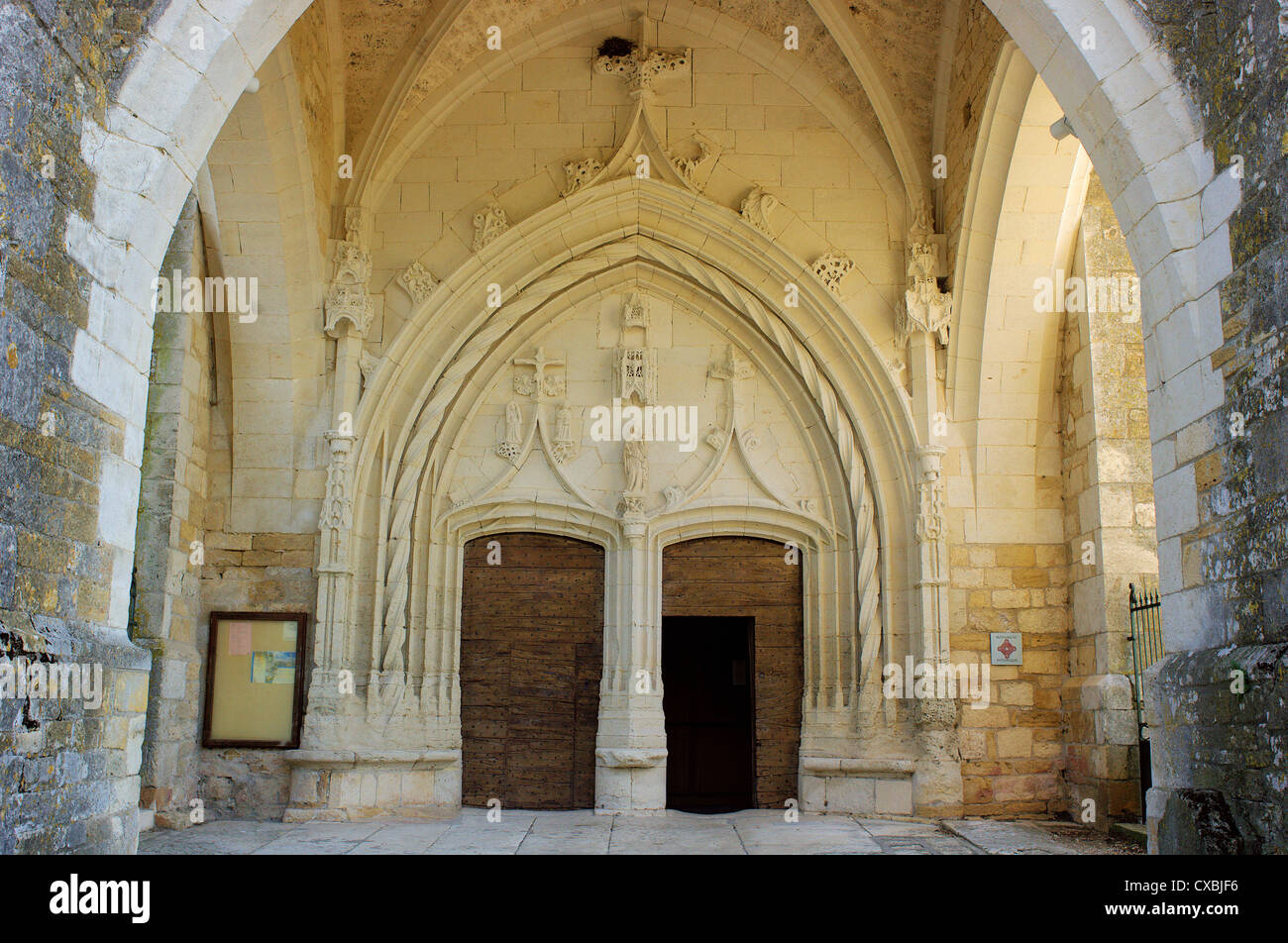 Die Kirche von Saint Sauveur Puy l'Eveque Lot Frankreich Stockfoto