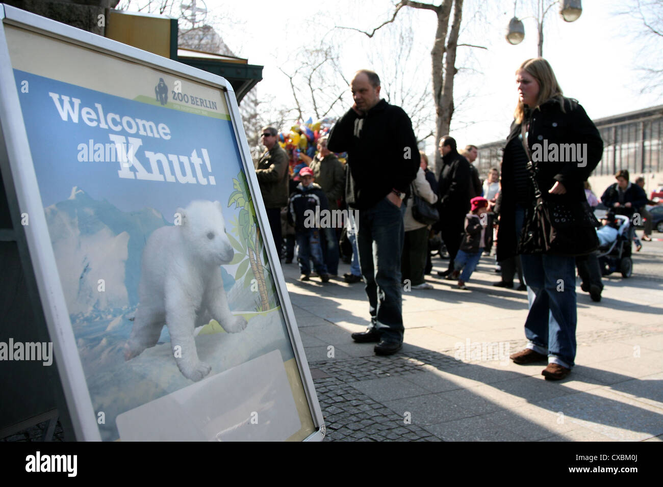 Berlin Welcome Knut-Plakat Stockfoto