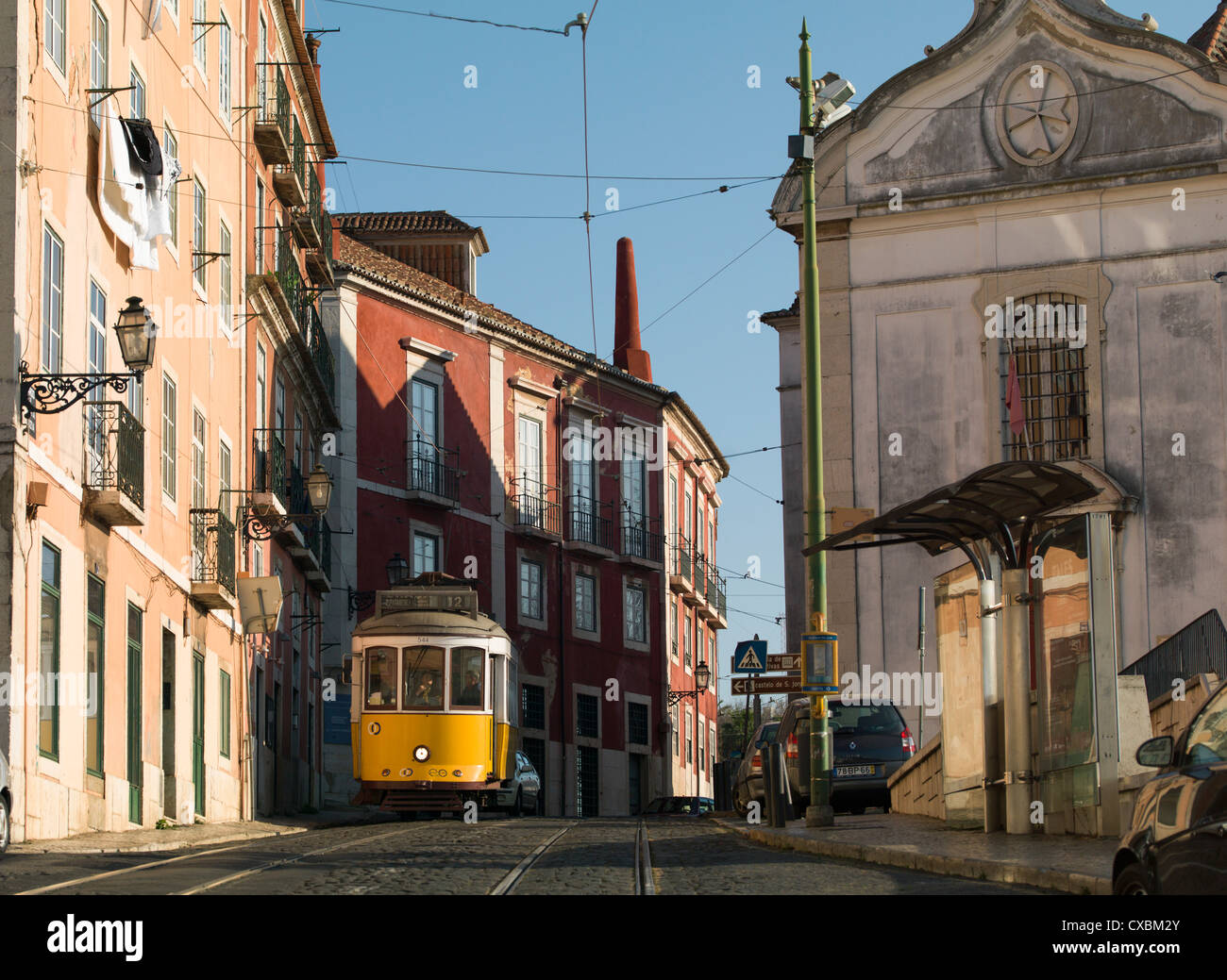 Seilbahn in der alten Stadt, Lissabon, Portugal, Europa Stockfoto