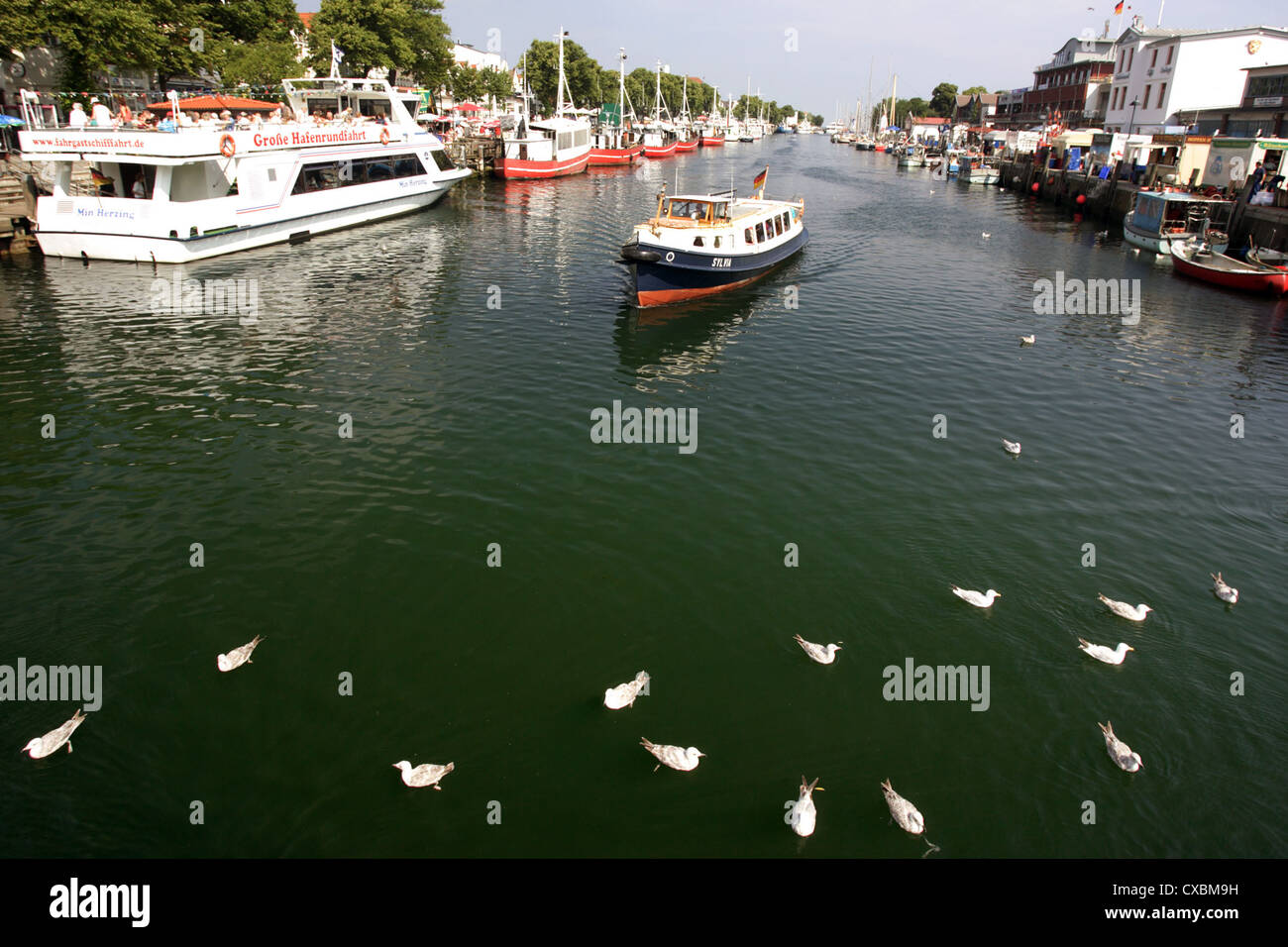 Warnemünde, die alte macht Stockfoto