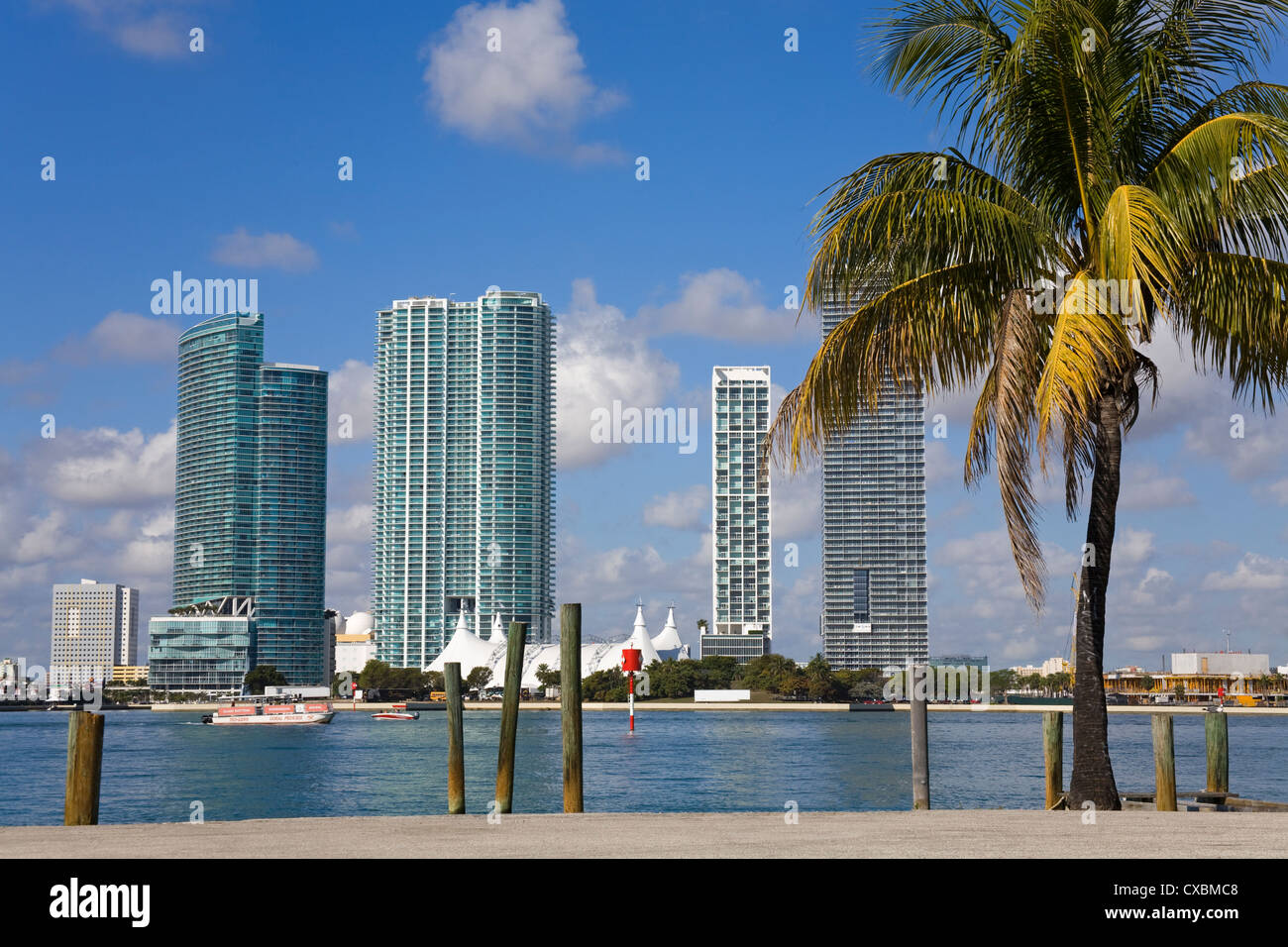 Skyline von Miami, Florida, Vereinigte Staaten von Amerika, Nordamerika Stockfoto