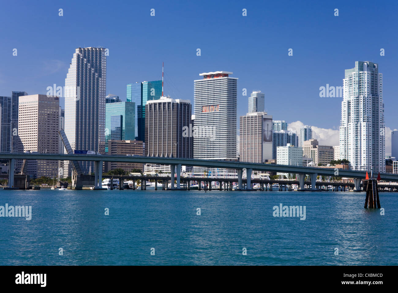 Skyline von Miami, Florida, Vereinigte Staaten von Amerika, Nordamerika Stockfoto