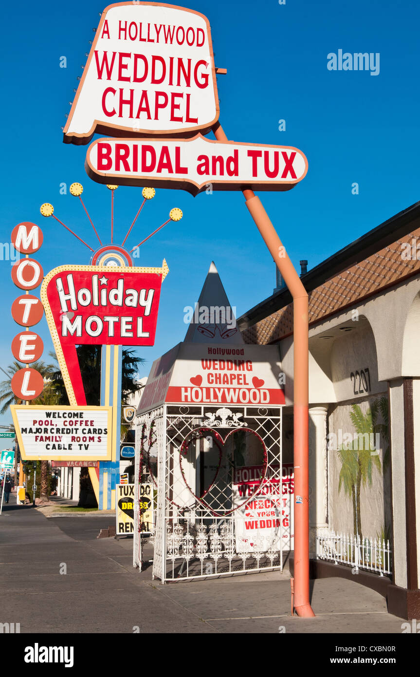 Eine Hollywood Hochzeitskapelle, Las Vegas, Nevada, Vereinigte Staaten von Amerika, Nordamerika Stockfoto