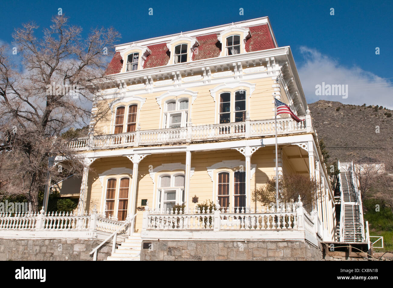 Savage Herrenhaus aus ca. 1861, Virginia City, Nevada, Vereinigte Staaten von Amerika, Nordamerika Stockfoto