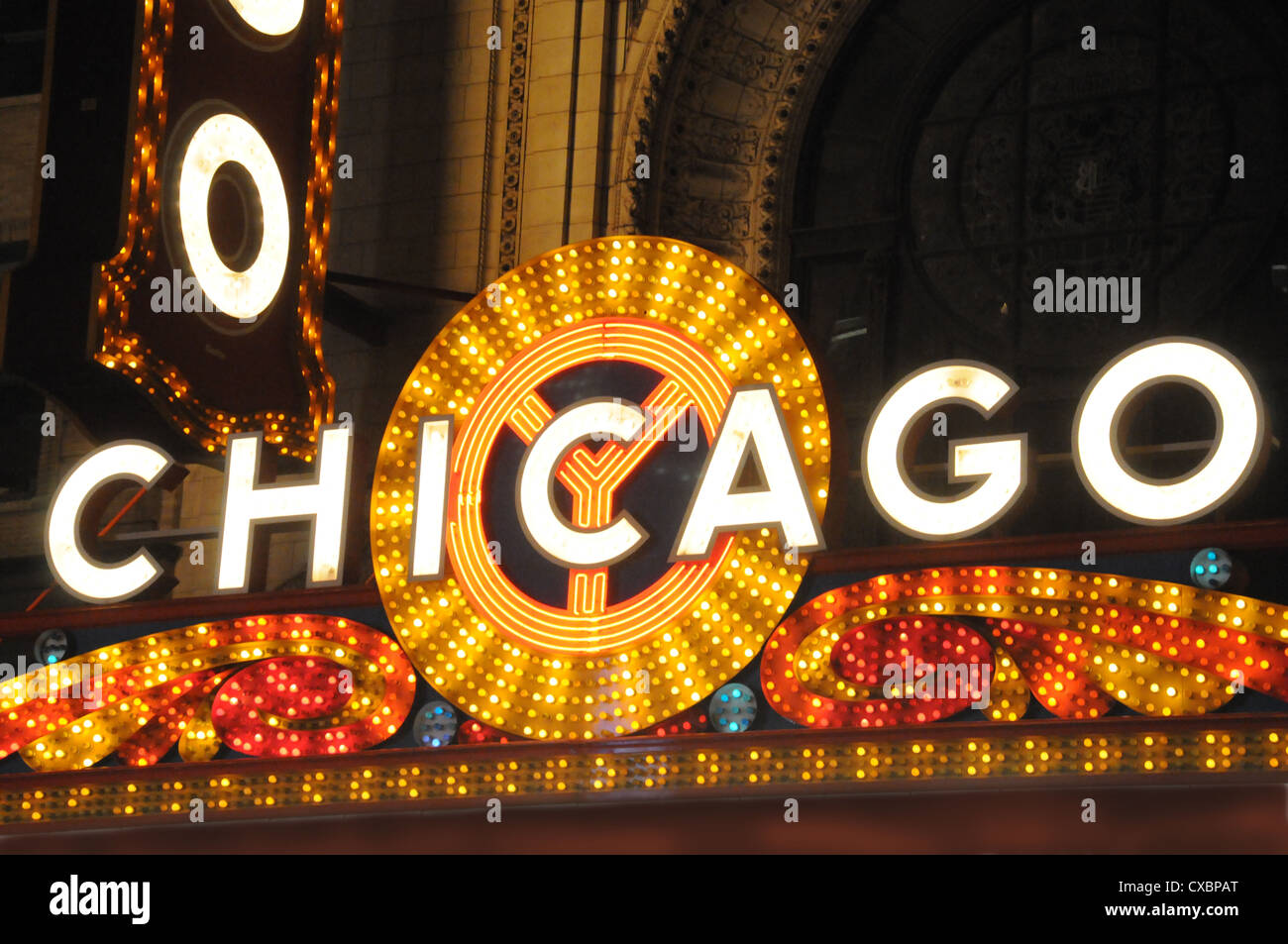 CHICAGO THEATER FESTZELT, STATE STREET, CHICAGO, ILLINOIS, USA Stockfoto