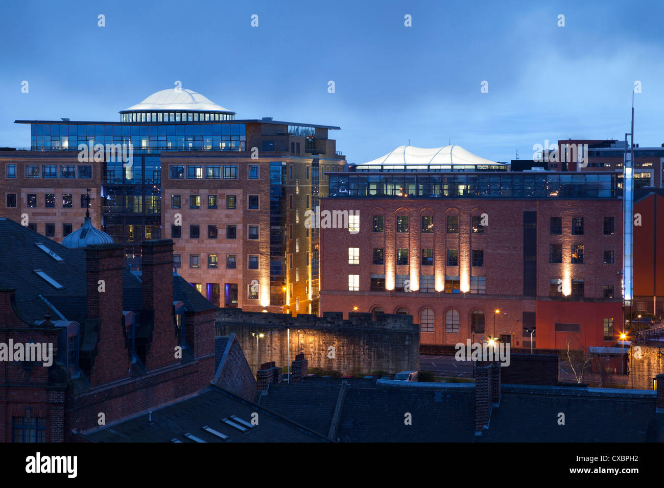 Blick auf den Central Square und Central Square Süd in Newcastle Upon Tyne Stockfoto