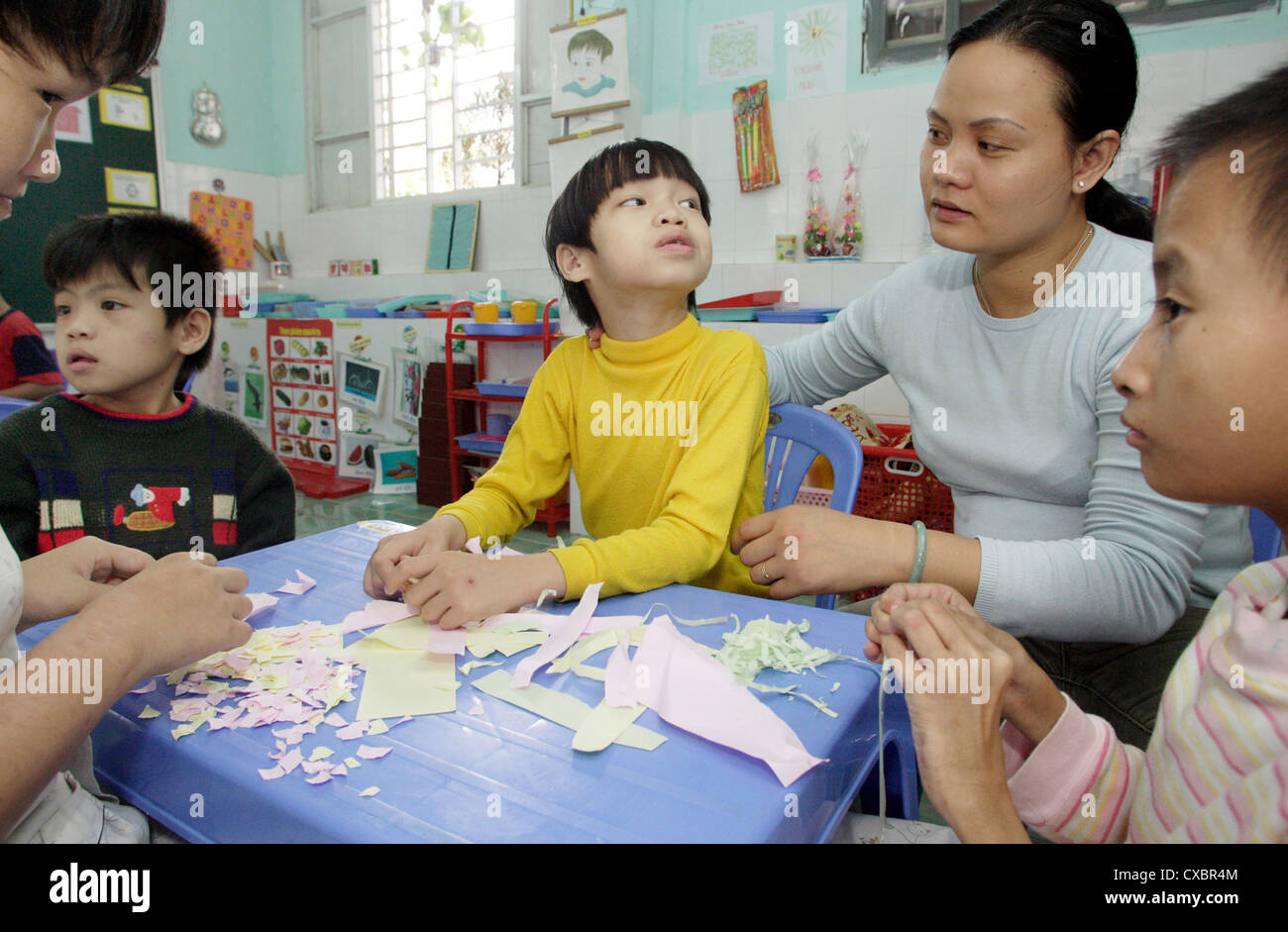 Vietnam, sonderpädagogischer Förderung für behinderte Kinder Stockfoto