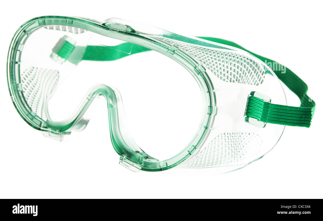 Schutzbrille, isoliert auf weißem Hintergrund Stockfoto