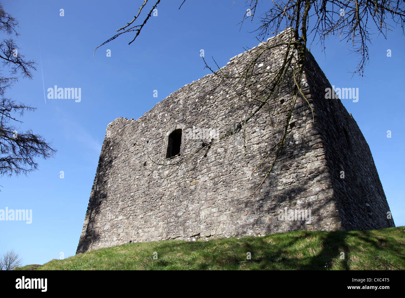Lydford Castrle, einem berüchtigten mittelalterlichen Gefängnis in Lydford am Rande des Dartmoor, Devon, England, Vereinigtes Königreich, Europa Stockfoto