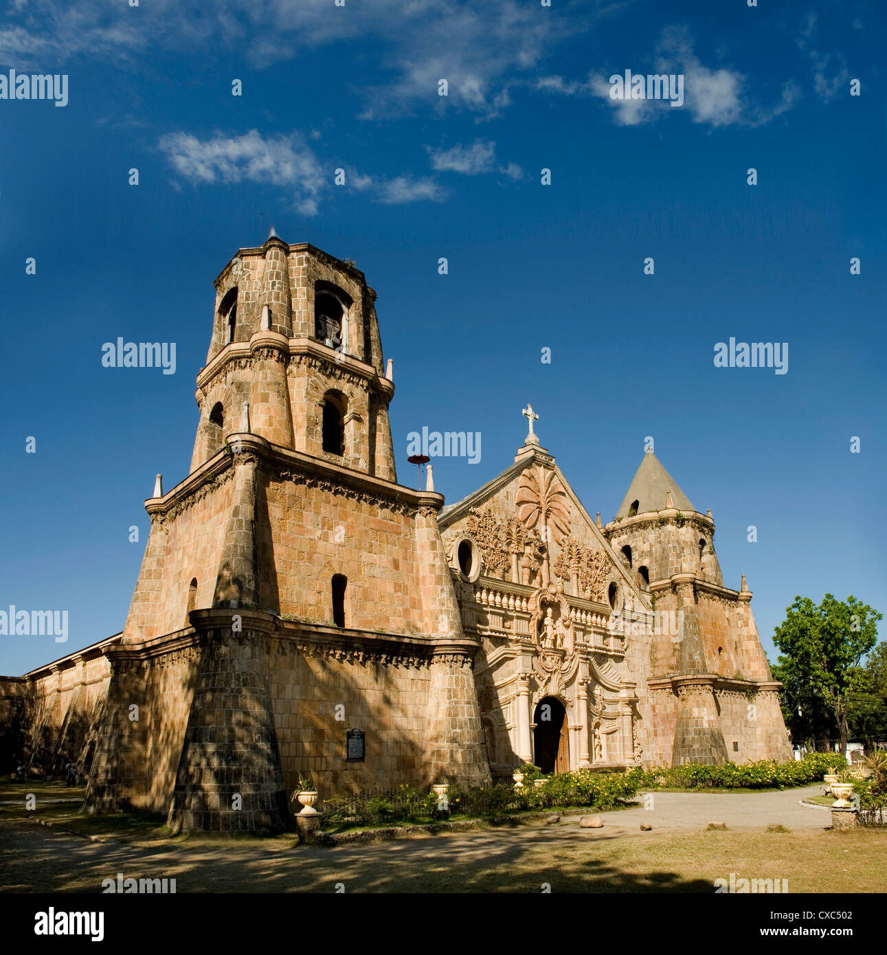 Miagao Kirche erbaut 1797, kürzlich restauriert, UNESCO-Weltkulturerbe, Iloilo, Panay, Philippinen, Südostasien, Asien Stockfoto