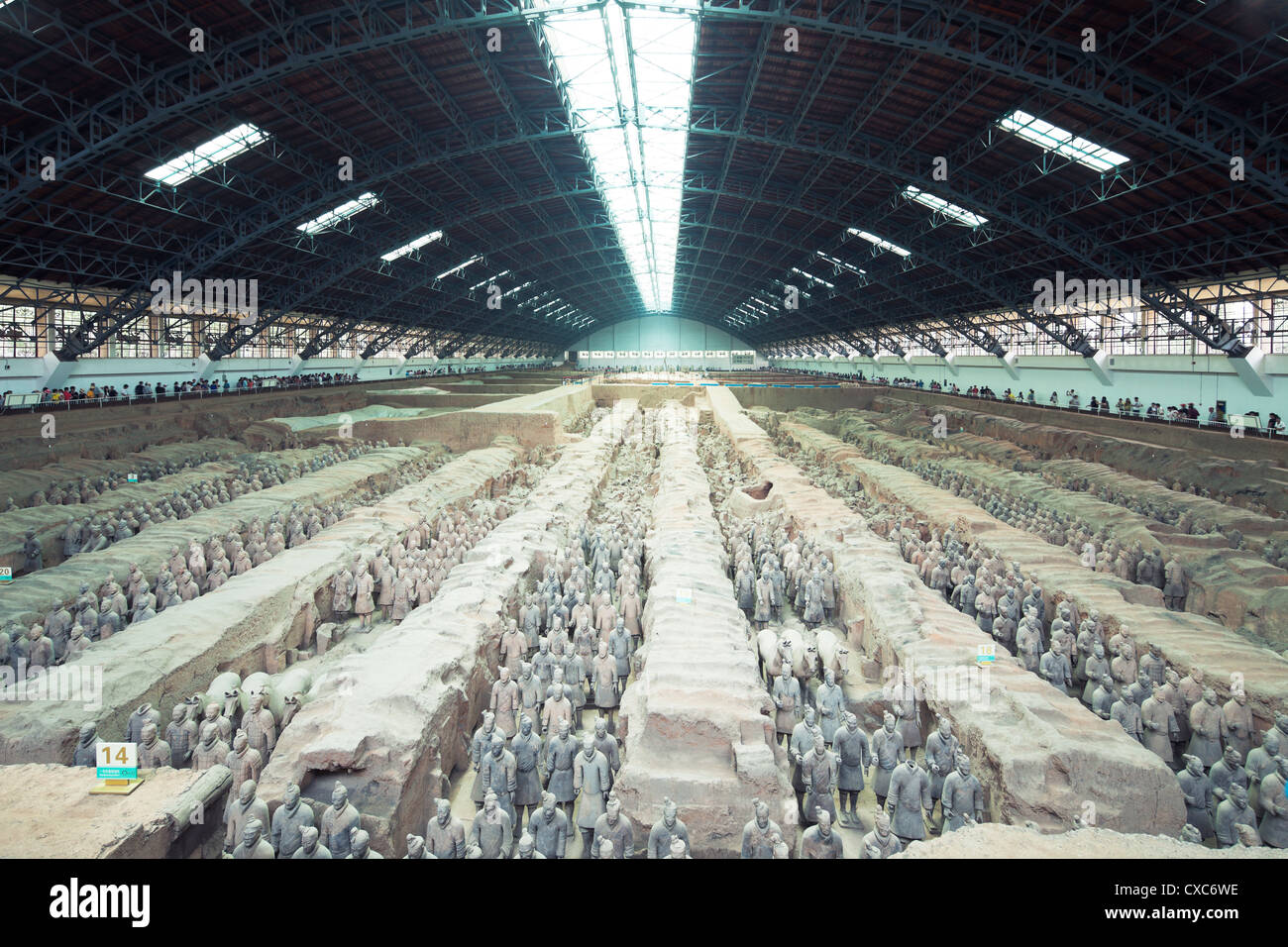 China, Skulptur, Schutz, Mausoleum, Neat, Indoors, Grab, Samurai, Terrakotta, antike, Lehm, Antiquitäten, Keramik, Armee Stockfoto