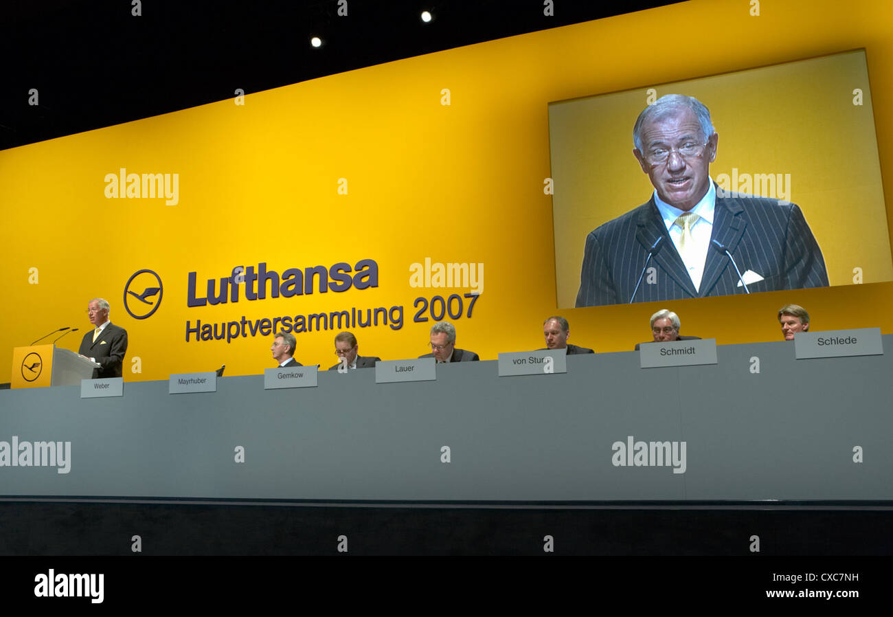 Berlin, der Aufsichtsrat der Lufthansa AG auf der Hauptversammlung 2007 Stockfoto