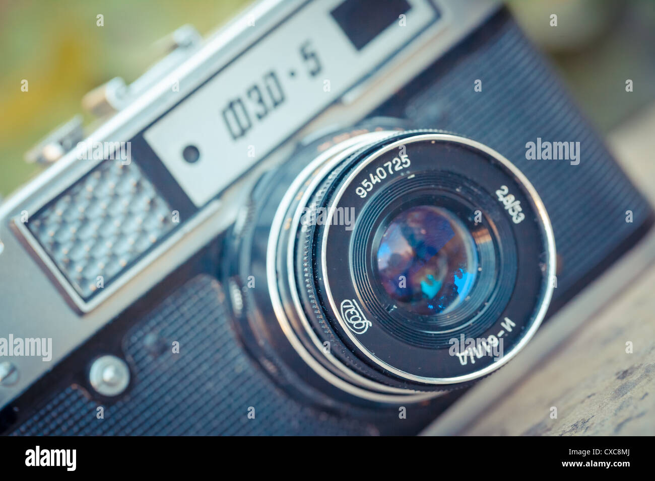 Das schöne Design der eine alte analoge Vintage-Kamera Stockfoto