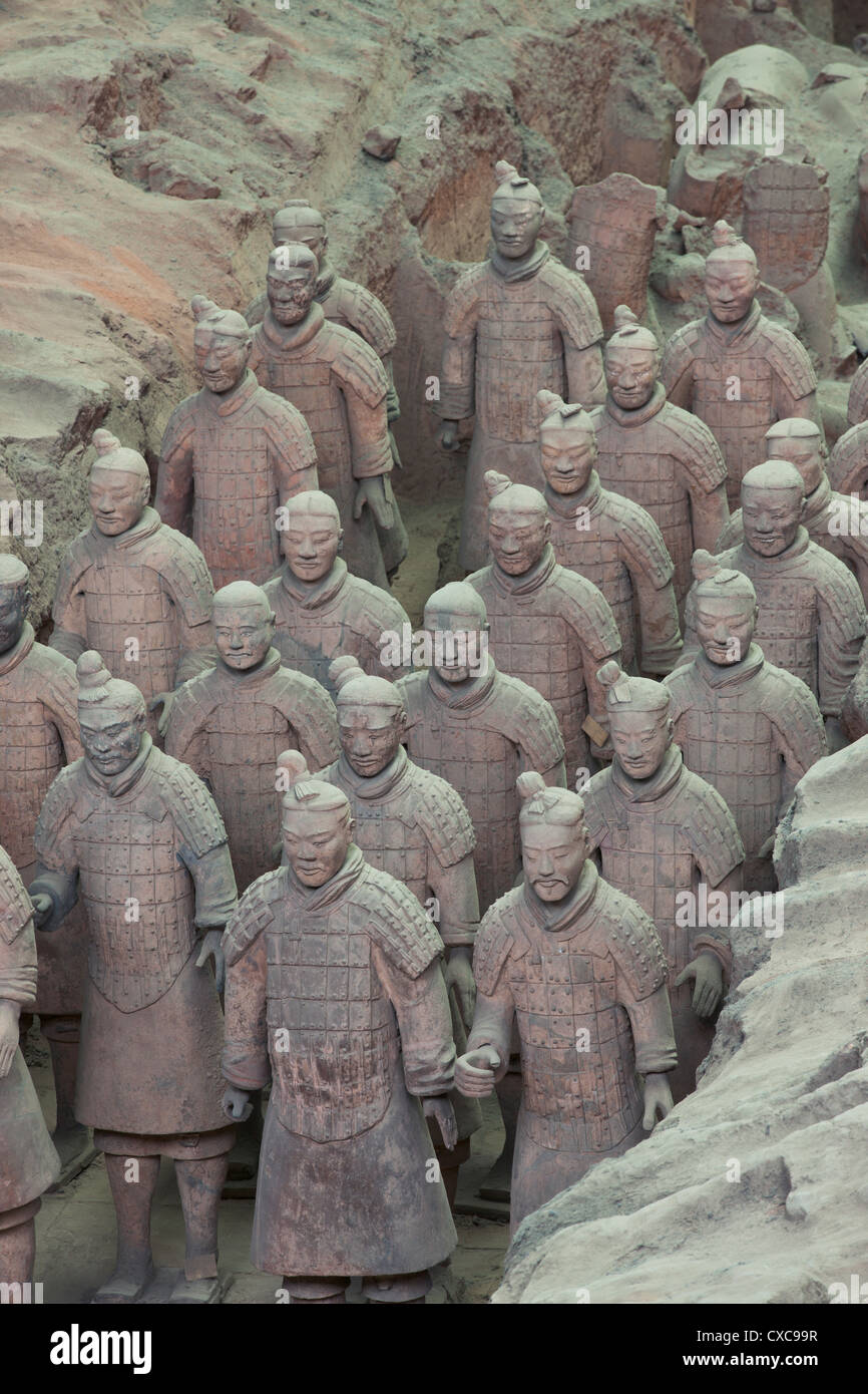 China, Skulptur, Schutz, Mausoleum, Neat, Indoors, Grab, Samurai, Terrakotta, antike, Lehm, Antiquitäten, Keramik, Armee Stockfoto