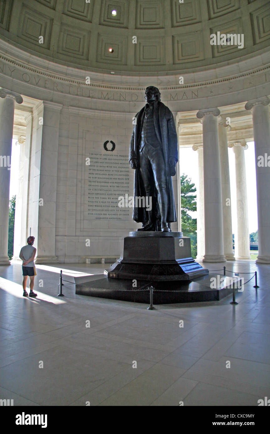 Im Inneren der Thomas Jefferson Memorial, Washington DC, Vereinigte Staaten. Stockfoto