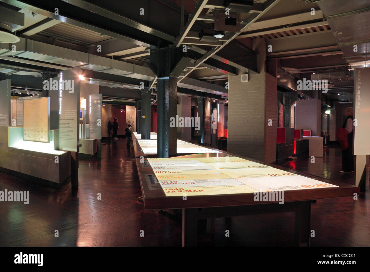 Gesamtansicht im Churchill Museum innen im Churchill War Rooms Museum, London, UK. Stockfoto