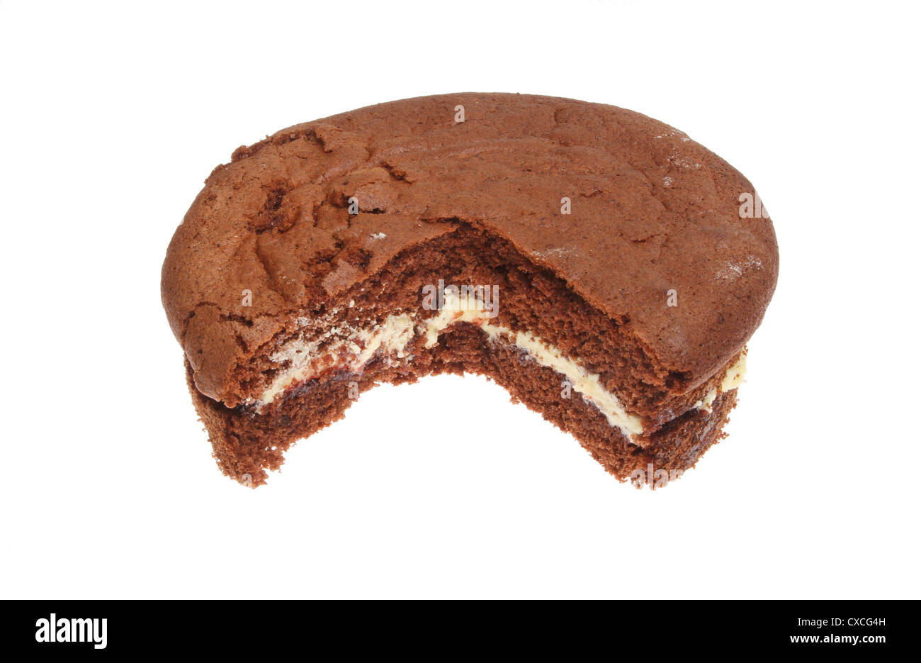 Hausgemachte Schokolade Biskuit isoliert gegen weiß Stockfoto